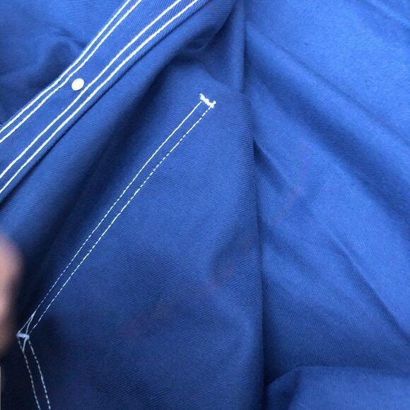 CARHART Workwear Heavy Cotton Jacket Navy Blue Large Oversized - Picture 13 of 14